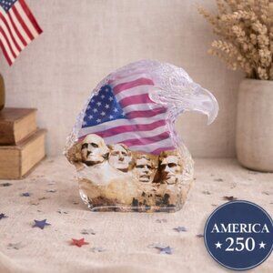 Eagle Sculpture Mount Rushmore American Flag Home Of The Brave Patriotic Decor